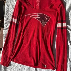 Women's Red Long Sleeve Tee with Logo